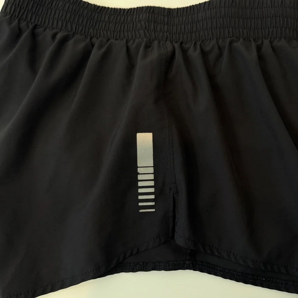 Asics Womens Black Running Shorts Reflective Brief Liner Athletic M #457 - Picture 4 of 7